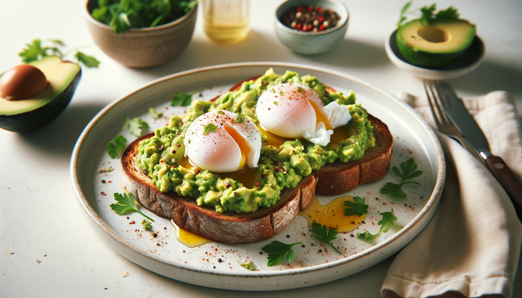 Tostadas de Aguacate y Huevo Pochado.información nutricional,calorías,freidora de aire,airfryer