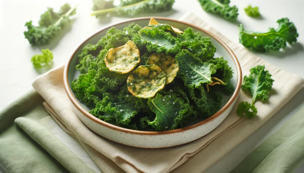 Receta Chips de kale airfryer. Información nutricional,calorías,freidora de aire