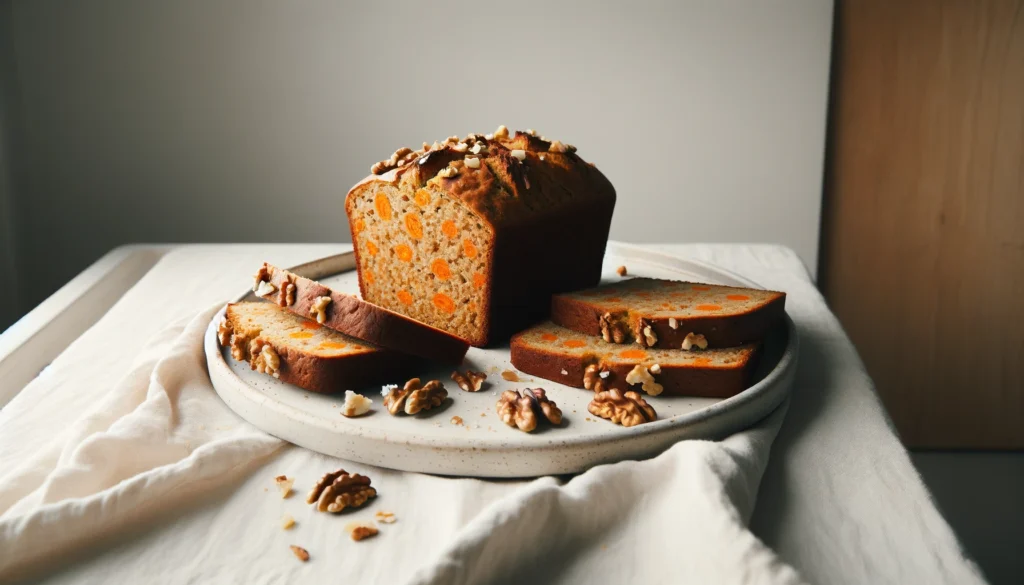 receta pan de zanahorias y Nueces airfryer .información nutricional,calorías,freidora de aire 