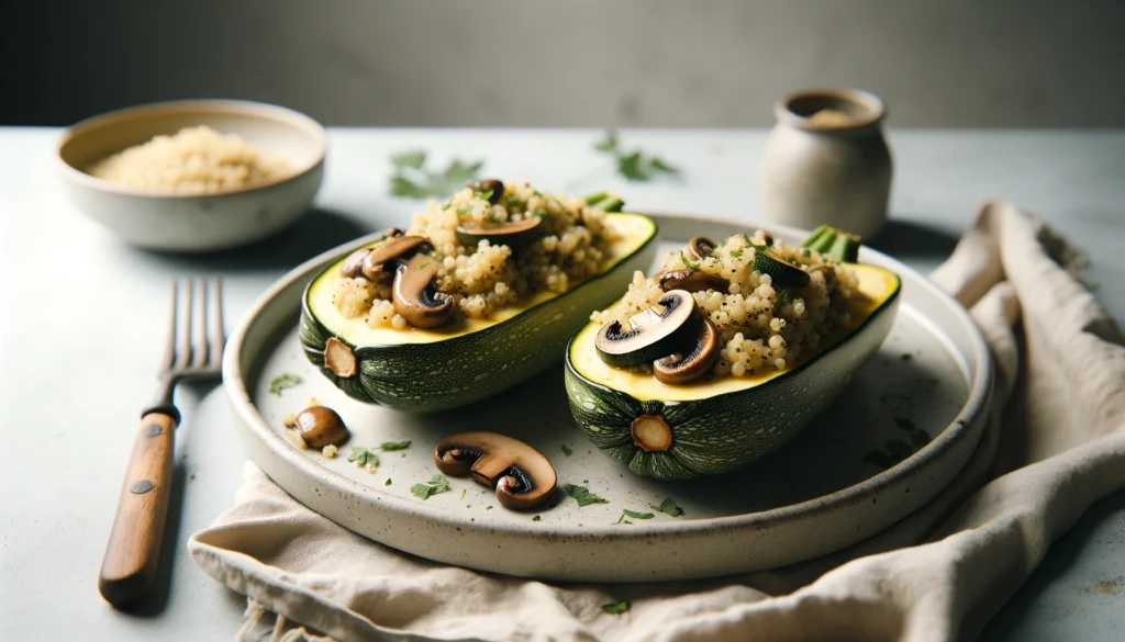 Calabacines Rellenos de Quinoa y Champiñones.información nutricional.calorías airfryer 