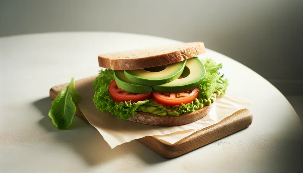 Receta de Sándwich de Aguacate y Tomate en Pan Integral en freidora de aire.información nutricional.calorías airfryer