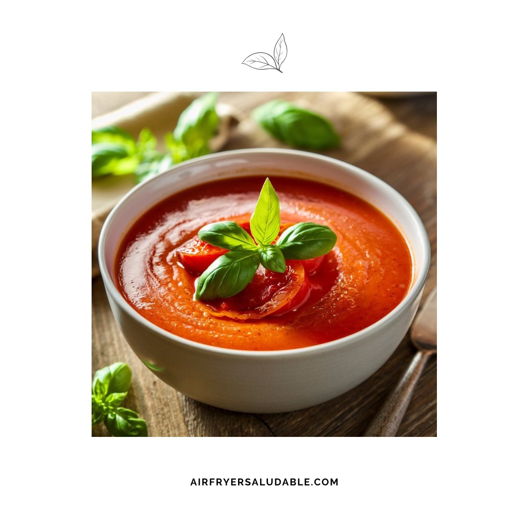 Sopa de Tomate Asado con Albahaca Fresca