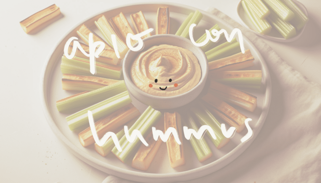 Palitos de apio con hummus, receta freidora de aire. Información nutricional,calorías