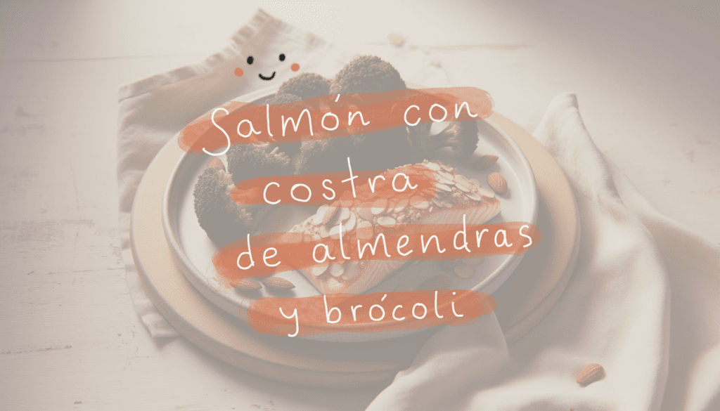 Receta de Salmón con Costra de Almendras y Brócoli en freidora de aire.información nutricional.calorías airfryer