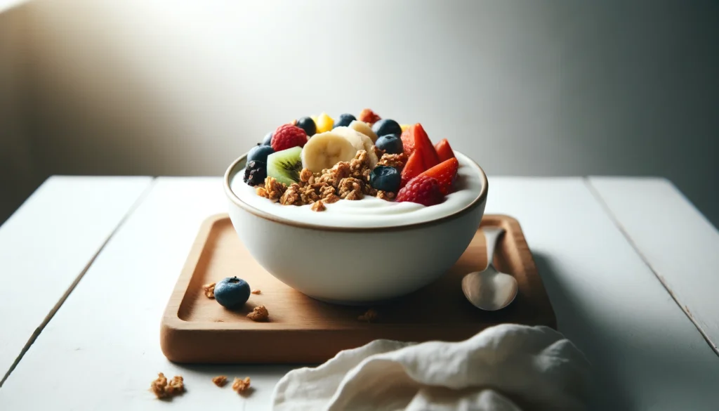 Receta de Tazón de Yogur con Granola Casera y Frutas Frescas en freidora de aire.información nutricional.calorías airfryer 