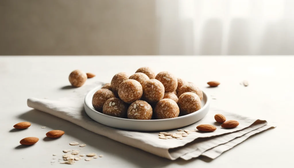 Receta de Bolitas Energéticas de Avena y Almendras en freidora de aire.información nutricional.calorías airfryer