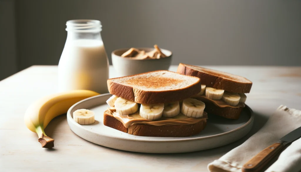 Receta de Bocadillos de Crema de Cacahuete y Plátano en Pan Integral en freidora de aire.información nutricional.calorías airfryer