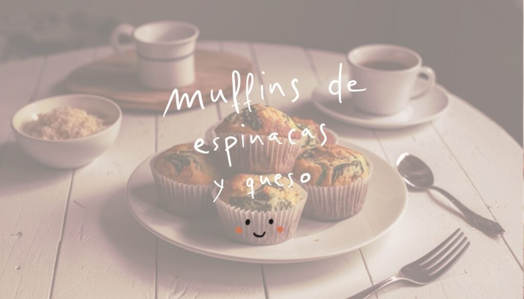 Receta muffins Espinacas queso freidora de aire. Información nutricional, calorías, freidora de aire, airfryer