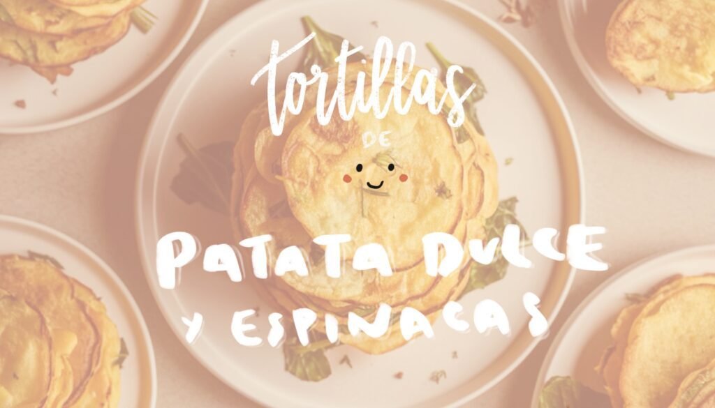 Receta de tortillas de patata dulce y Espinacas. Información nutricional,calorías