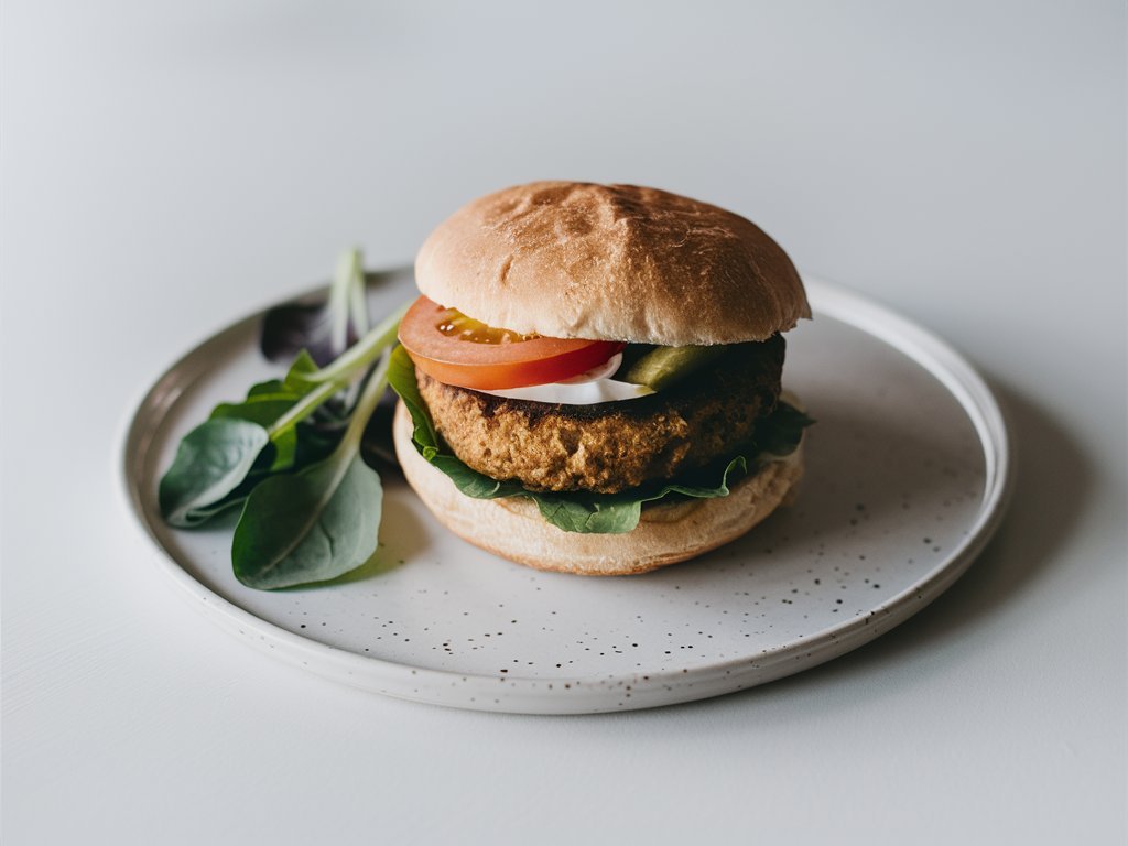 Receta de hamburguesa de garbanzos . Información nutricional,calorías,freidora de aire,airfryer 