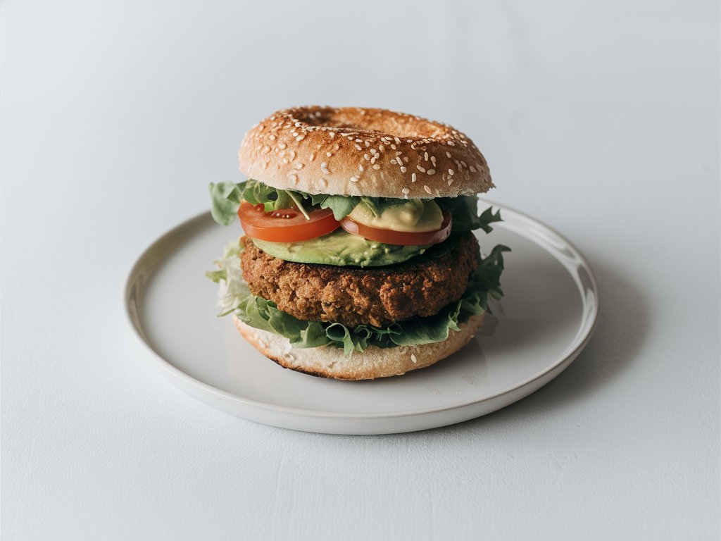 Receta de hamburguesa de garbanzos . Información nutricional,calorías,freidora de aire,airfryer 