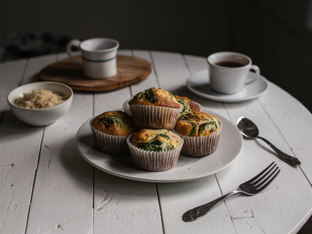 Muffins de Espinacas y Queso en Freidora de Aire.información nutricional,calorías,freidora de aire,airfryer 