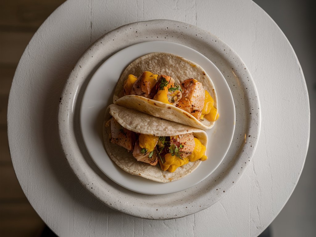 Tacos de Pescado con Salsa de Mango.información nutricional,calorías,freidora de aire,airfryer 